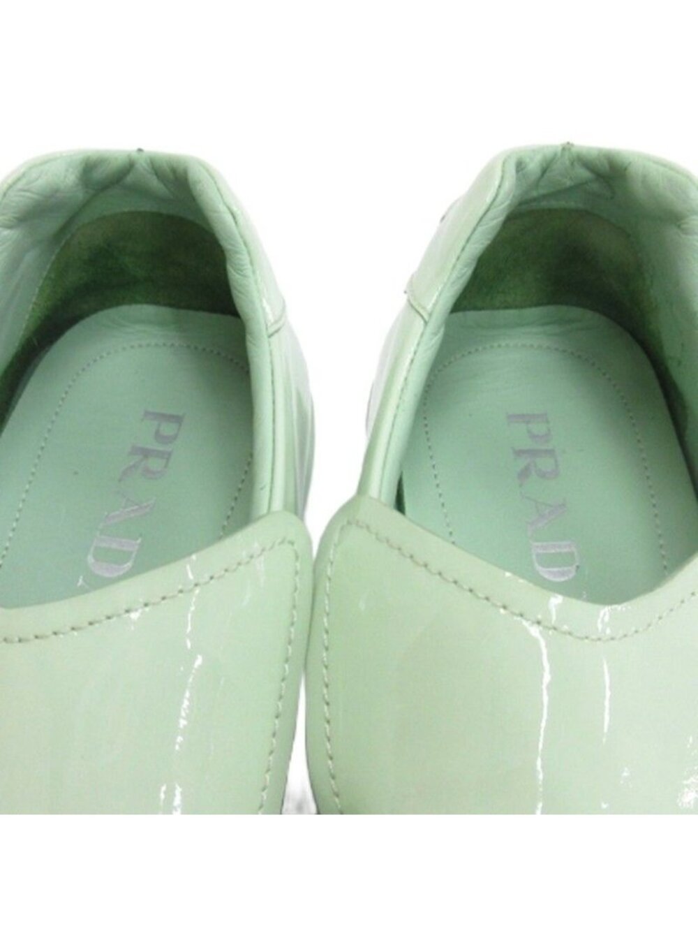 Prada Enamel Loafer Light Green 6.5 - Picture 3 of 8